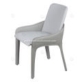 Italian minimalist white saddle leather armest chairs